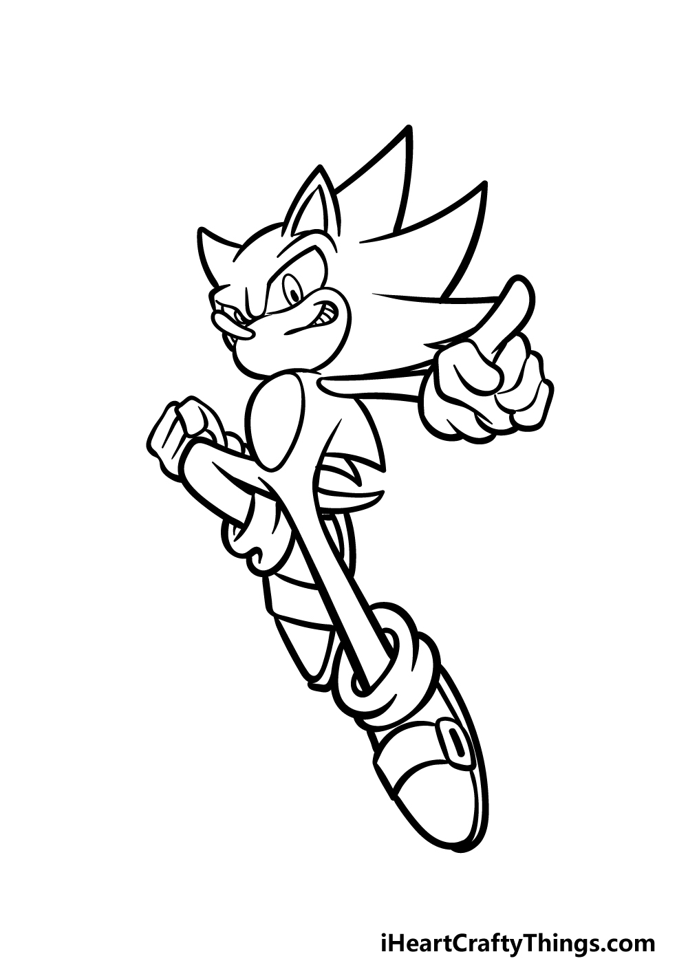 how to draw Super Sonic step 4