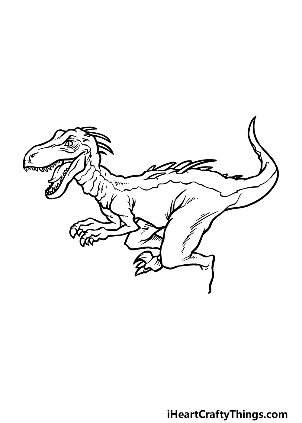 how to draw a Raptor step 4