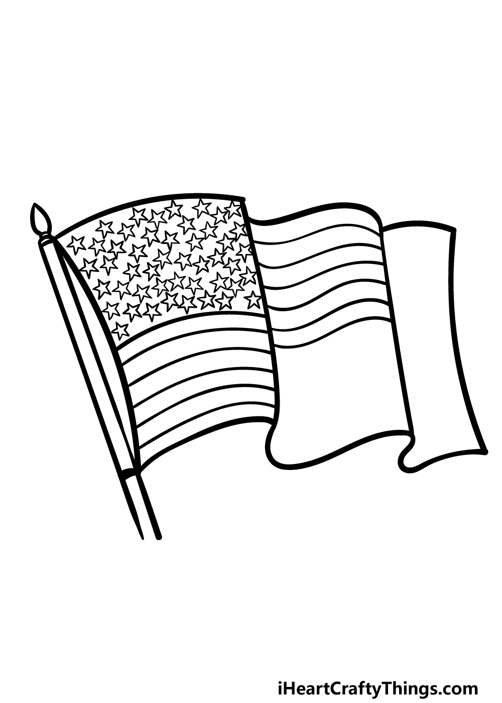 how to draw a USA Flag step 4