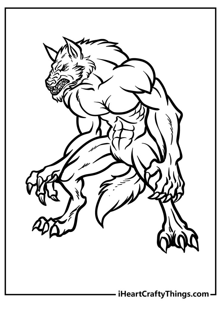 Werewolf Coloring Pages (100% Free Printables)