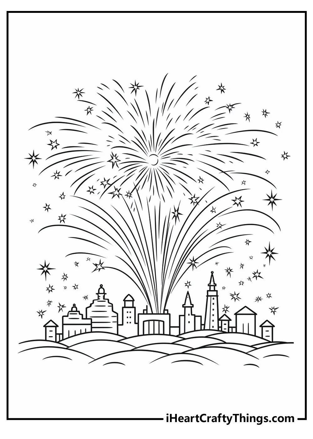 4th of july fireworks coloring page