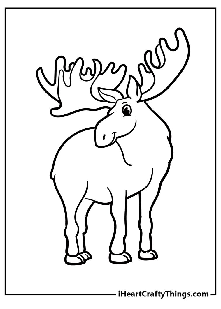 Moose Coloring Pages (100% Free Printables)