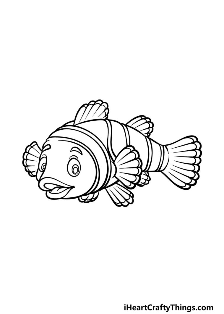 Clownfish Drawing - How To Draw A Clownfish Step By Step