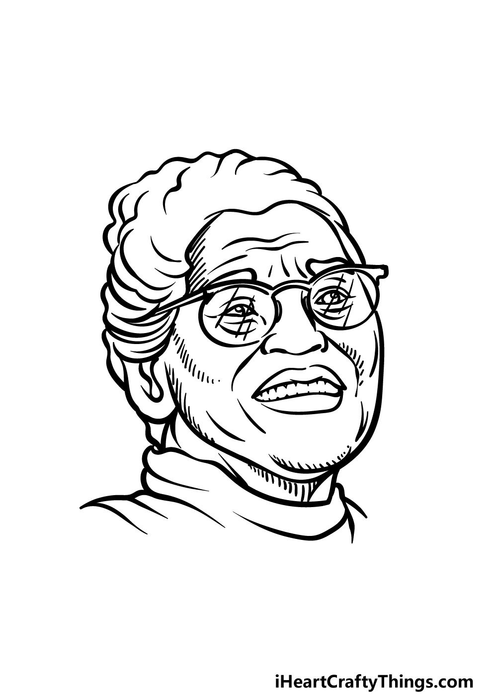 how to draw Rosa Parks step 5