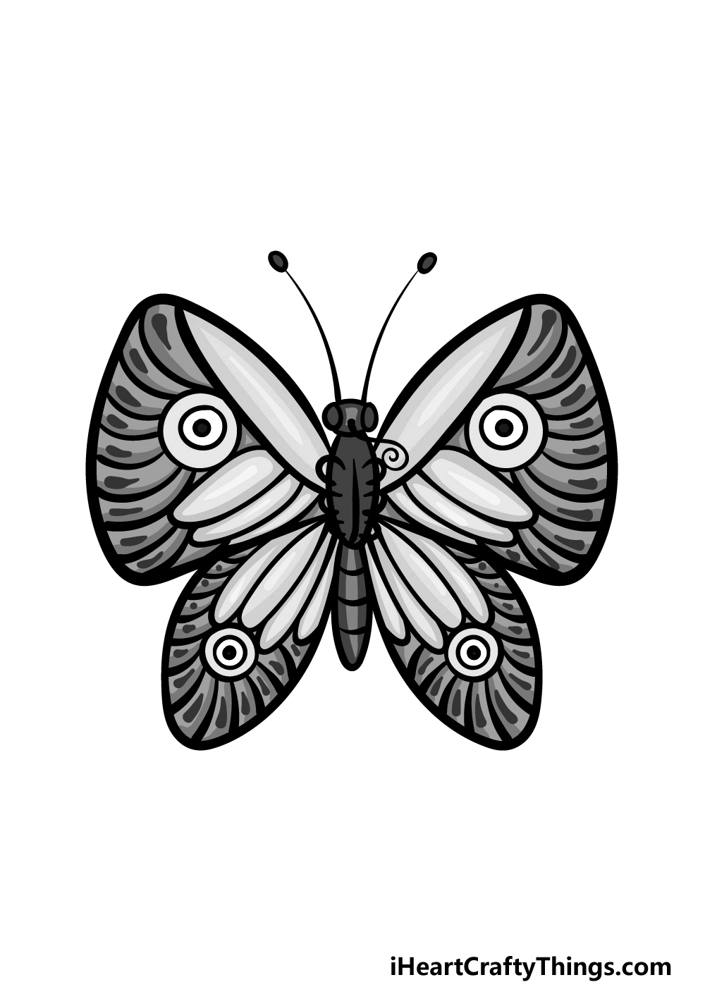 how to draw a Sketch Butterfly step 5