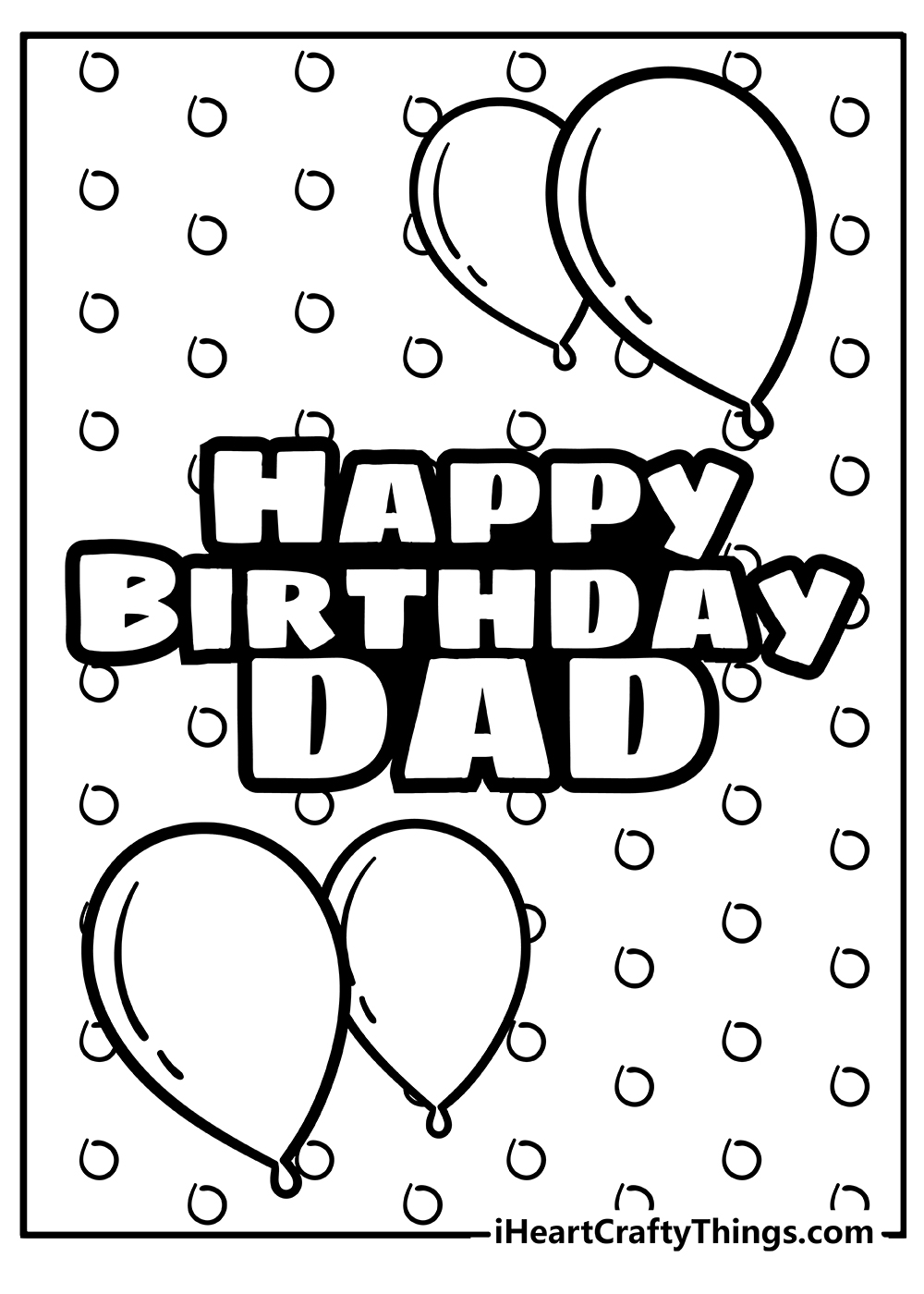 Happy Birthday Dad Coloring Book free printable