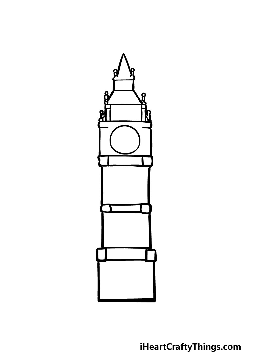 how to draw Big Ben step 5