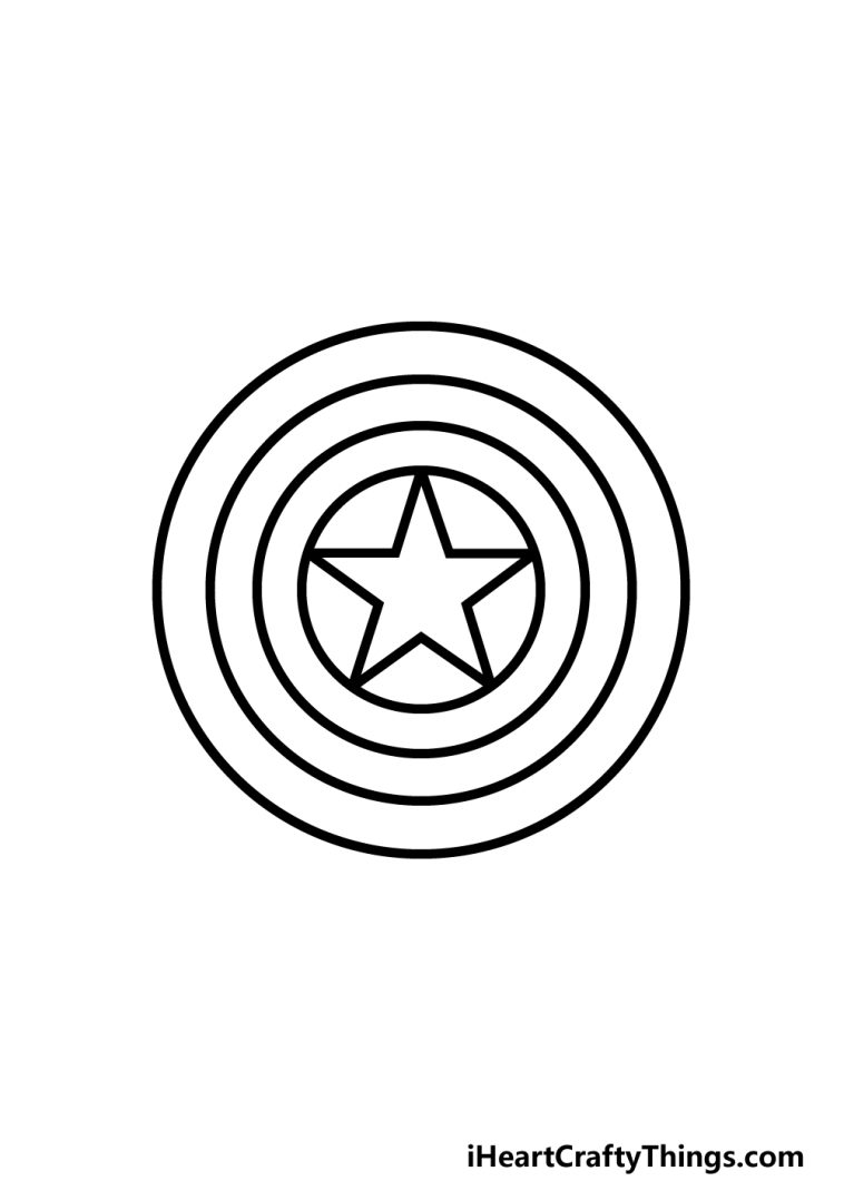 Captain Americas Shield Drawing How To Draw Captain America’s Shield