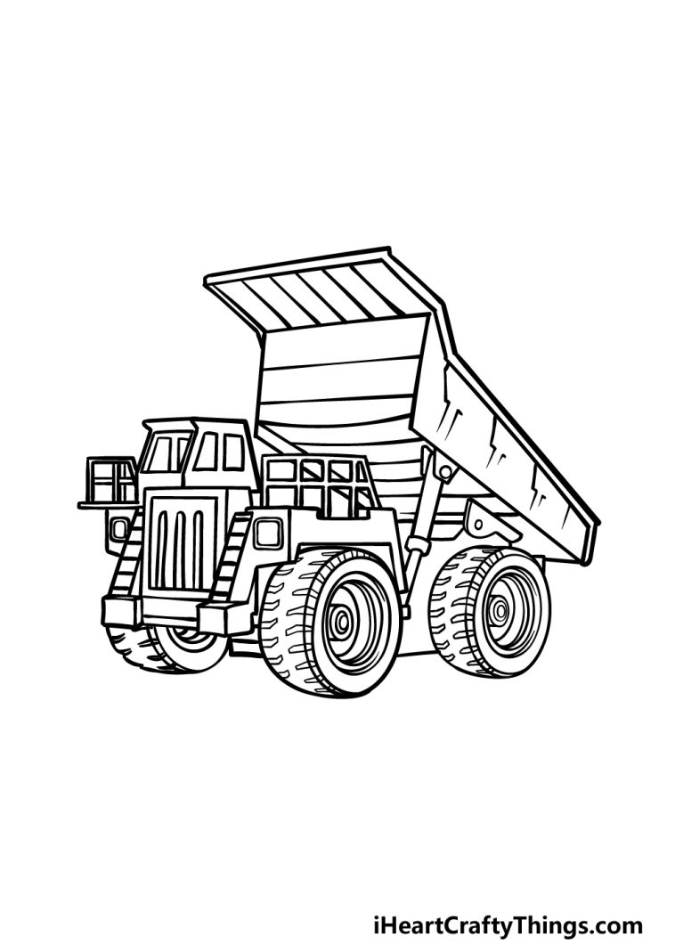 Dump Truck Drawing - How To Draw A Dump Truck Step By Step