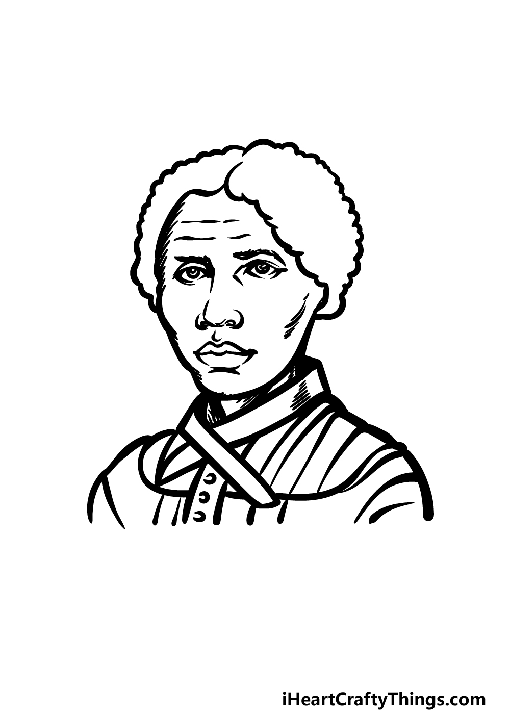 how to draw Harriet Tubman step 5