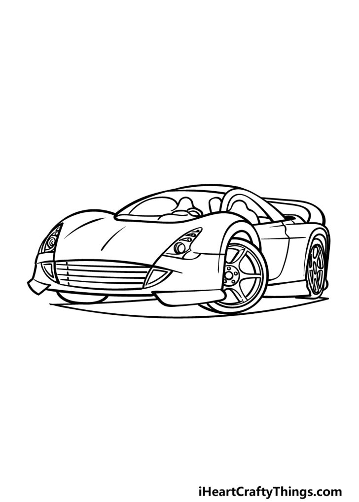 Sport's Car Drawing - How To Draw A Sport's Car Step By Step