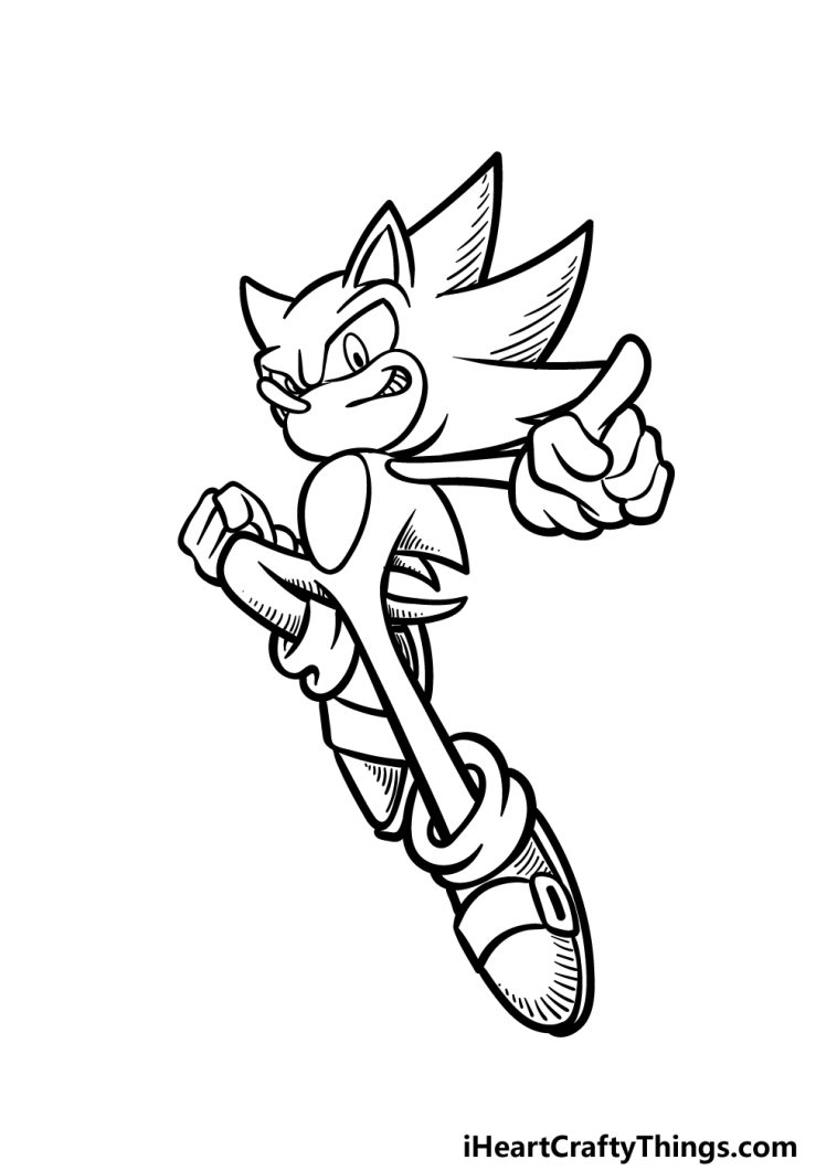 Super Sonic Drawing - How To Draw Super Sonic Step By Step