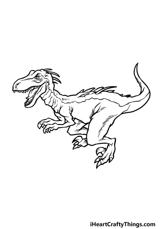 Raptor Drawing - How To Draw A Raptor Step By Step