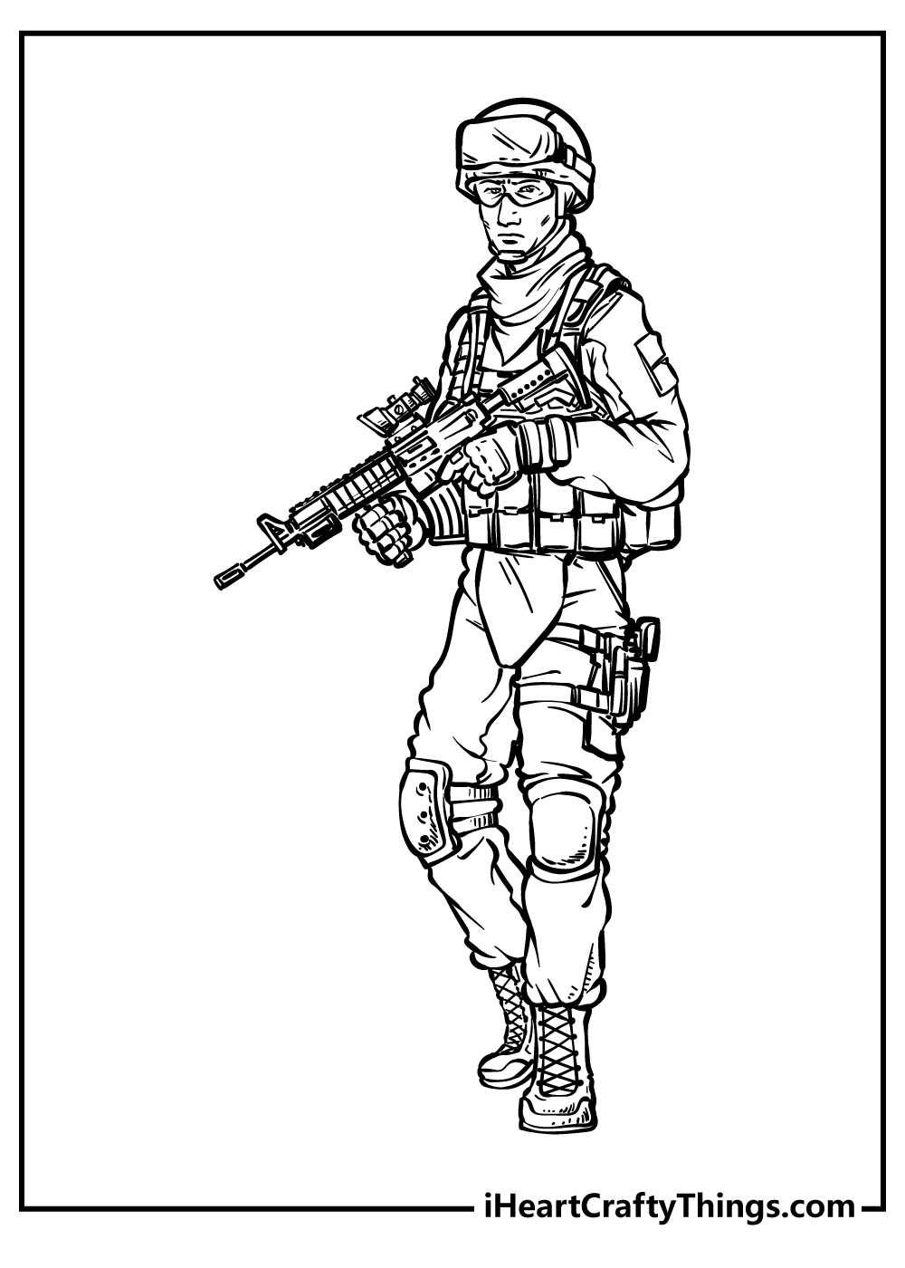 Army Coloring Book free printable