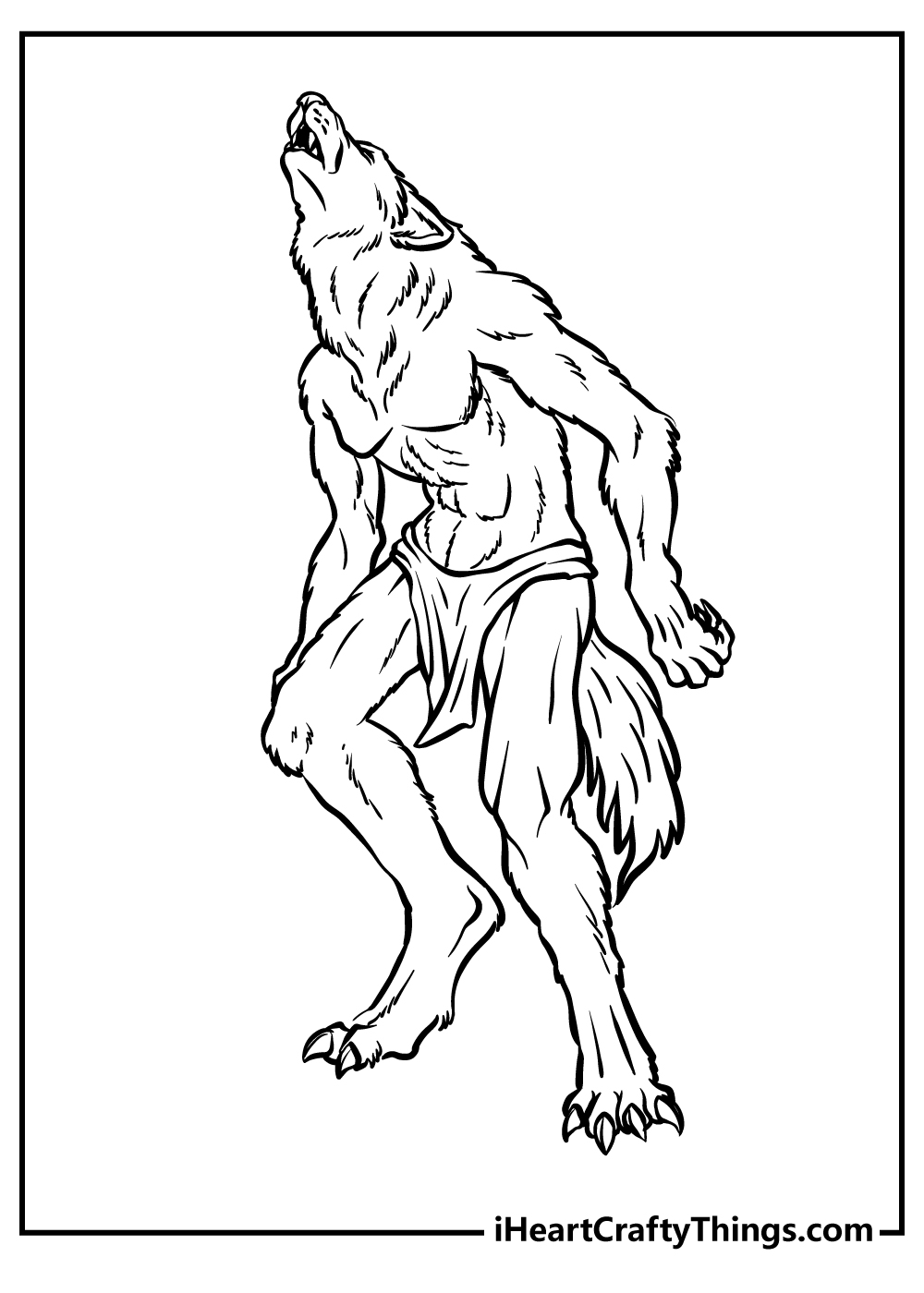 Werewolf Coloring Book free printable
