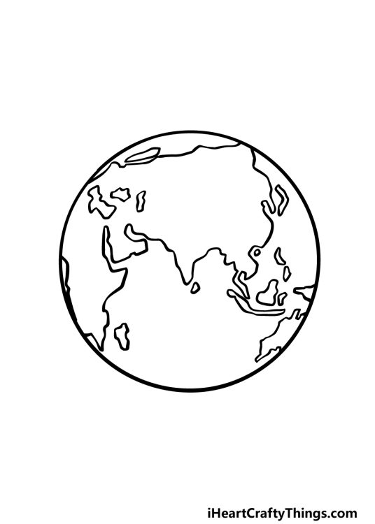 Earth Drawing - How To Draw The Earth Step By Step