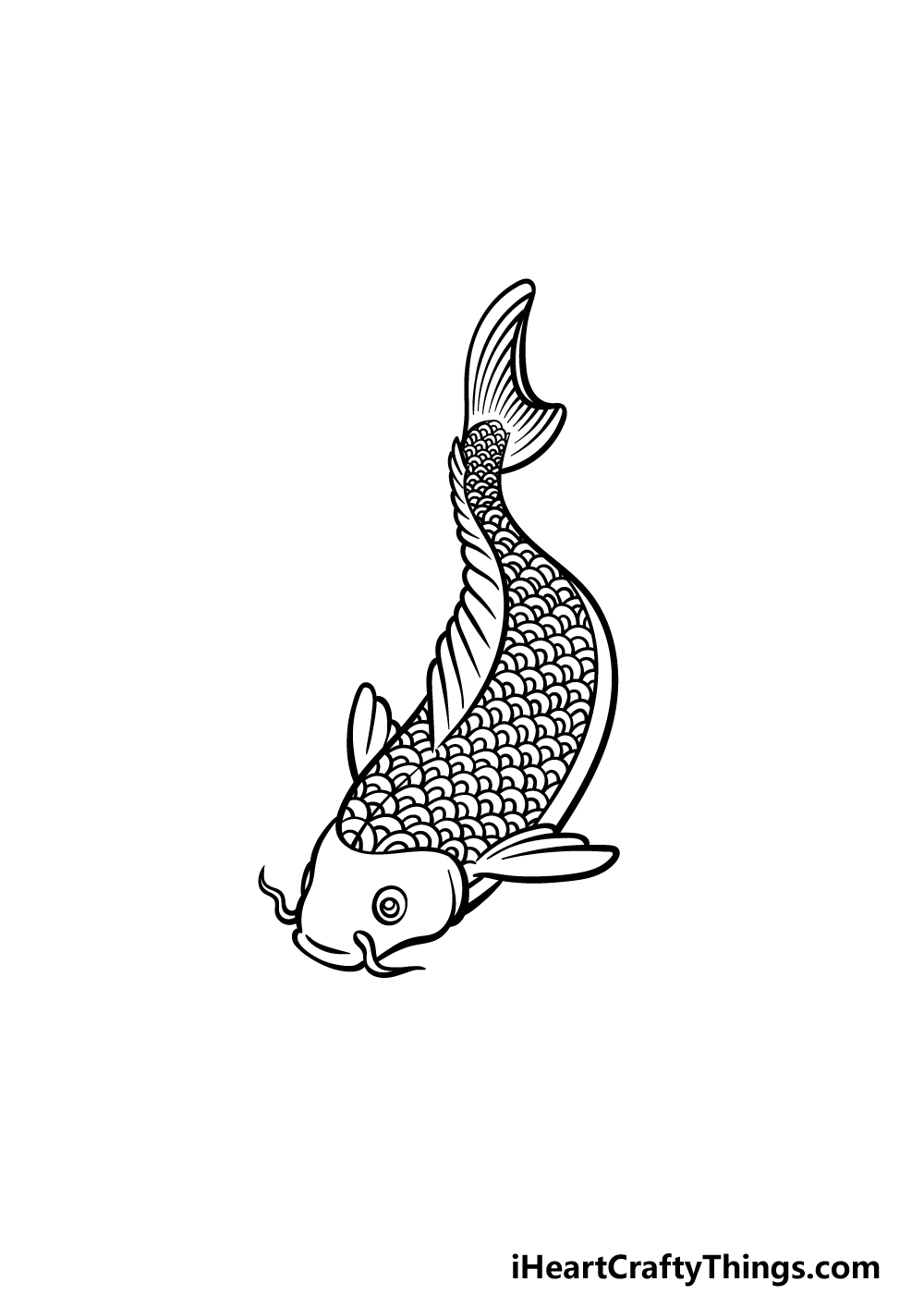 how to draw a Japanese Koi Fish step 5