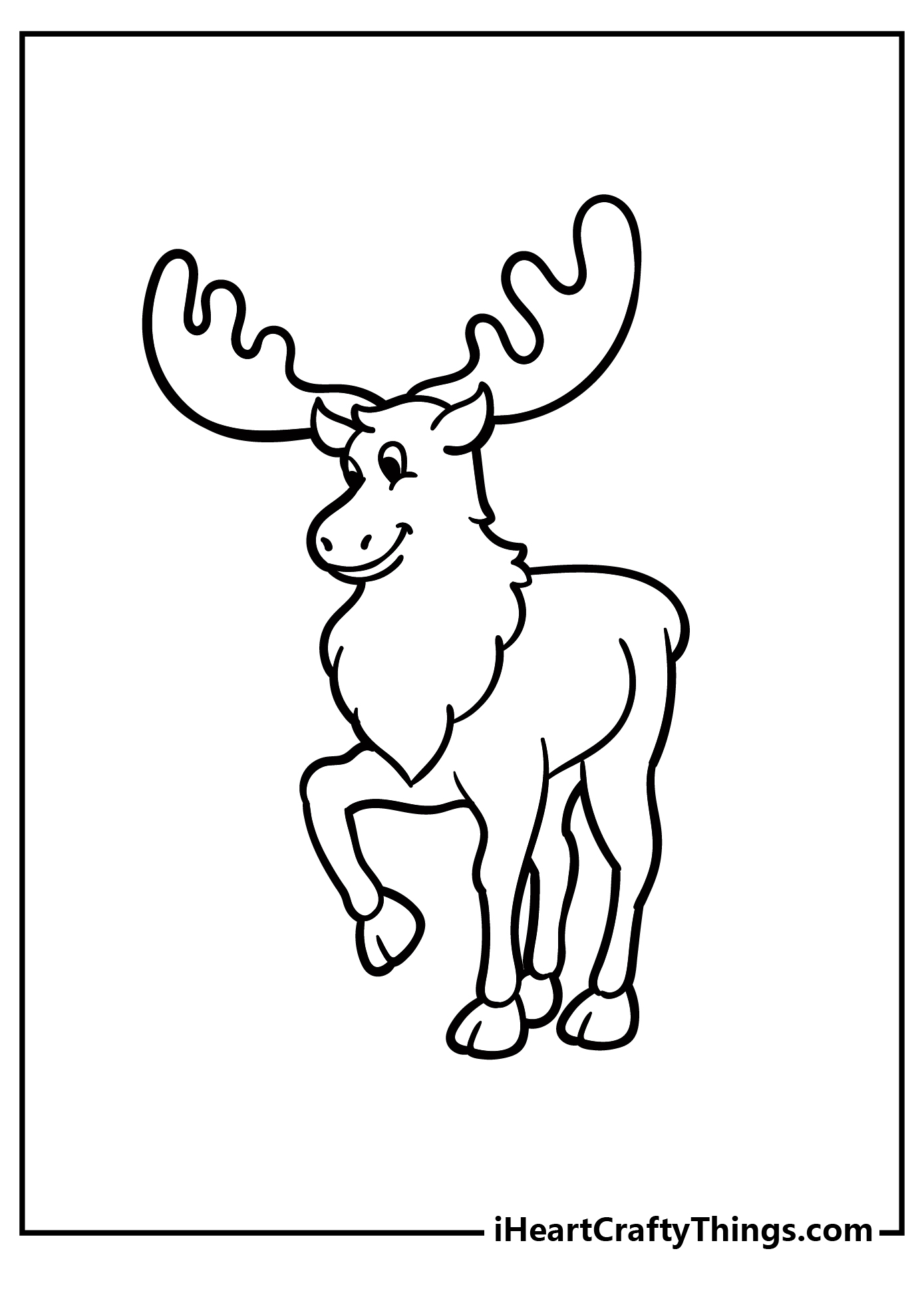 Moose Coloring Book for kids free printable