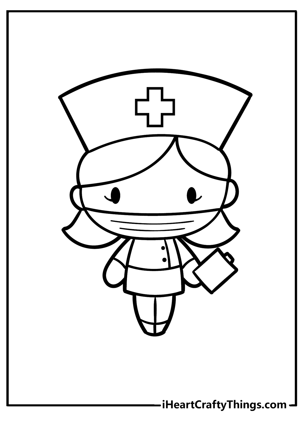 Nurse Coloring Book for kids free printable