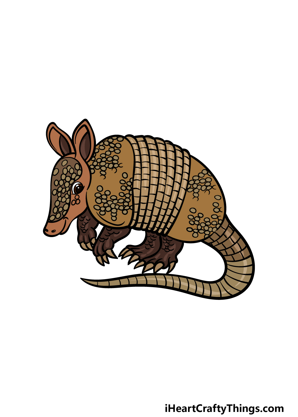 how to draw a cartoon armadillo