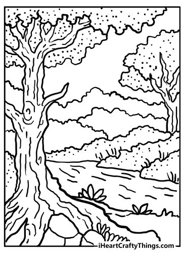 Forest Coloring Pages (100% Free Printables)