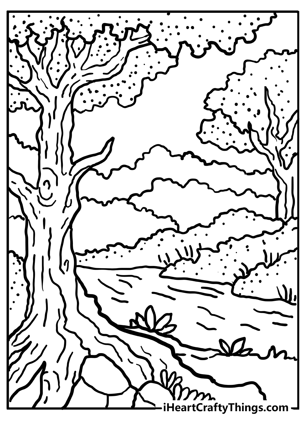 forest trees coloring pages