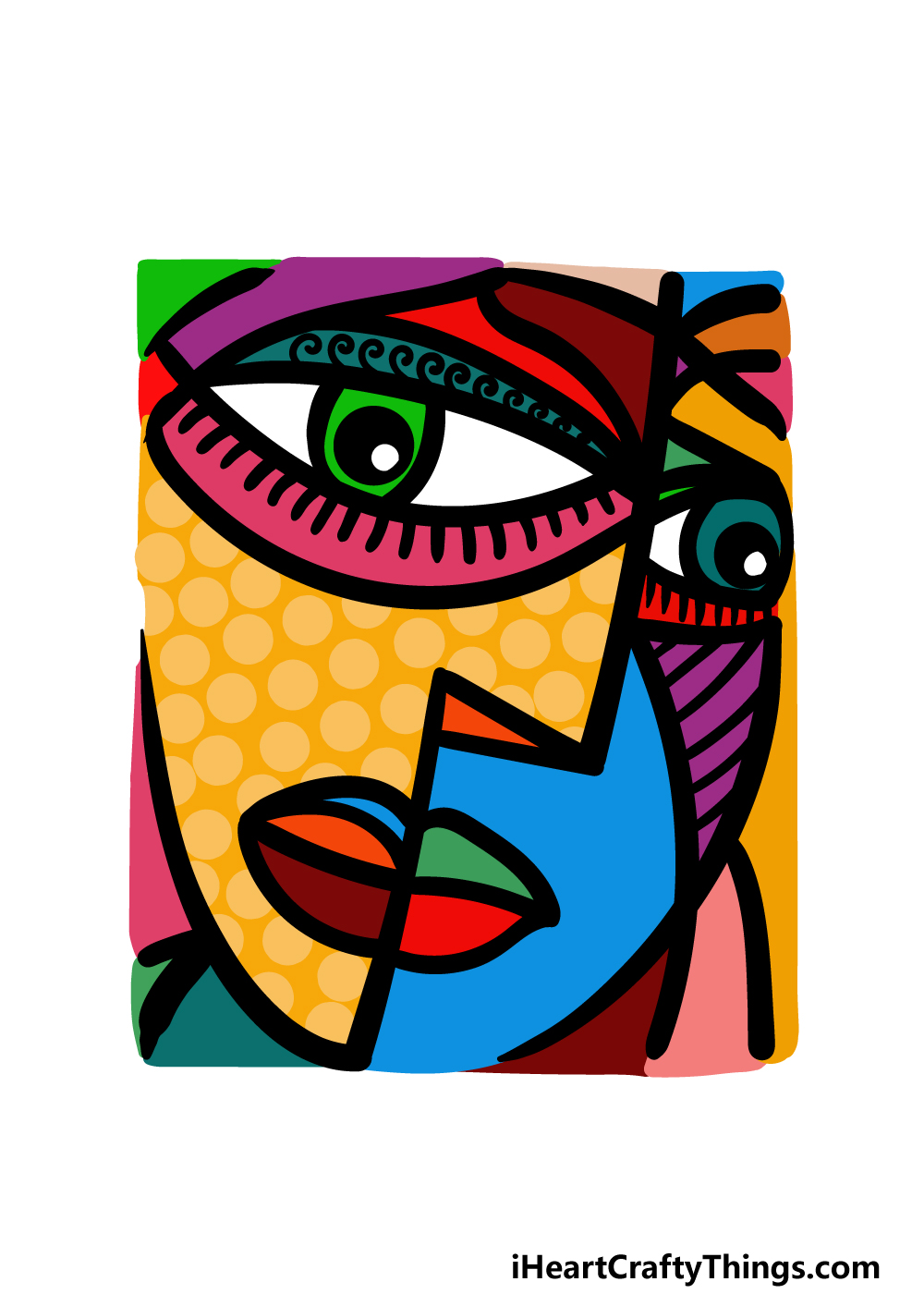 abstract face drawing