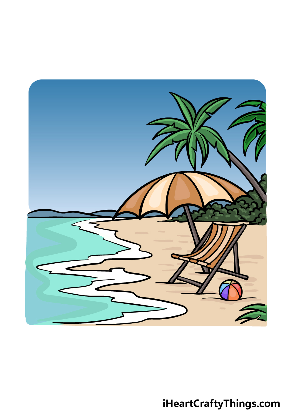 how to draw a Beach step 6