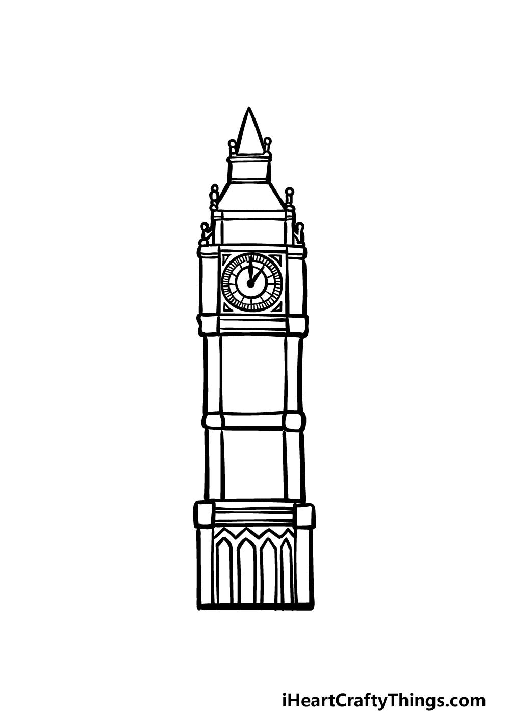 how to draw Big Ben step 6