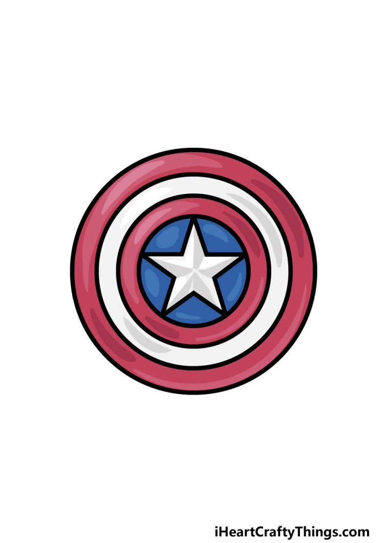 Captain Americas Shield Drawing - How To Draw Captain America’s Shield ...