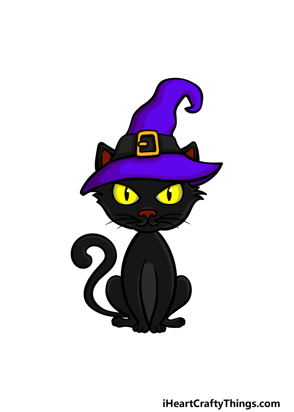 halloween cat drawing for kids