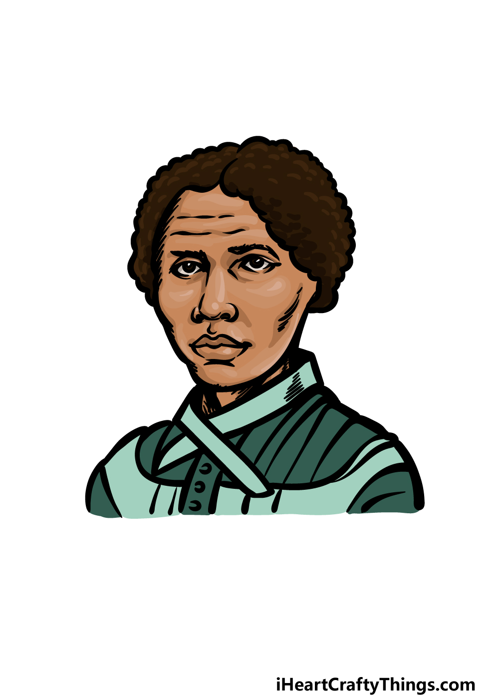 how to draw Harriet Tubman step 6