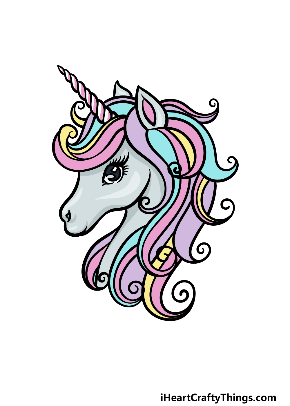 how to draw a Rainbow Unicorn step 6