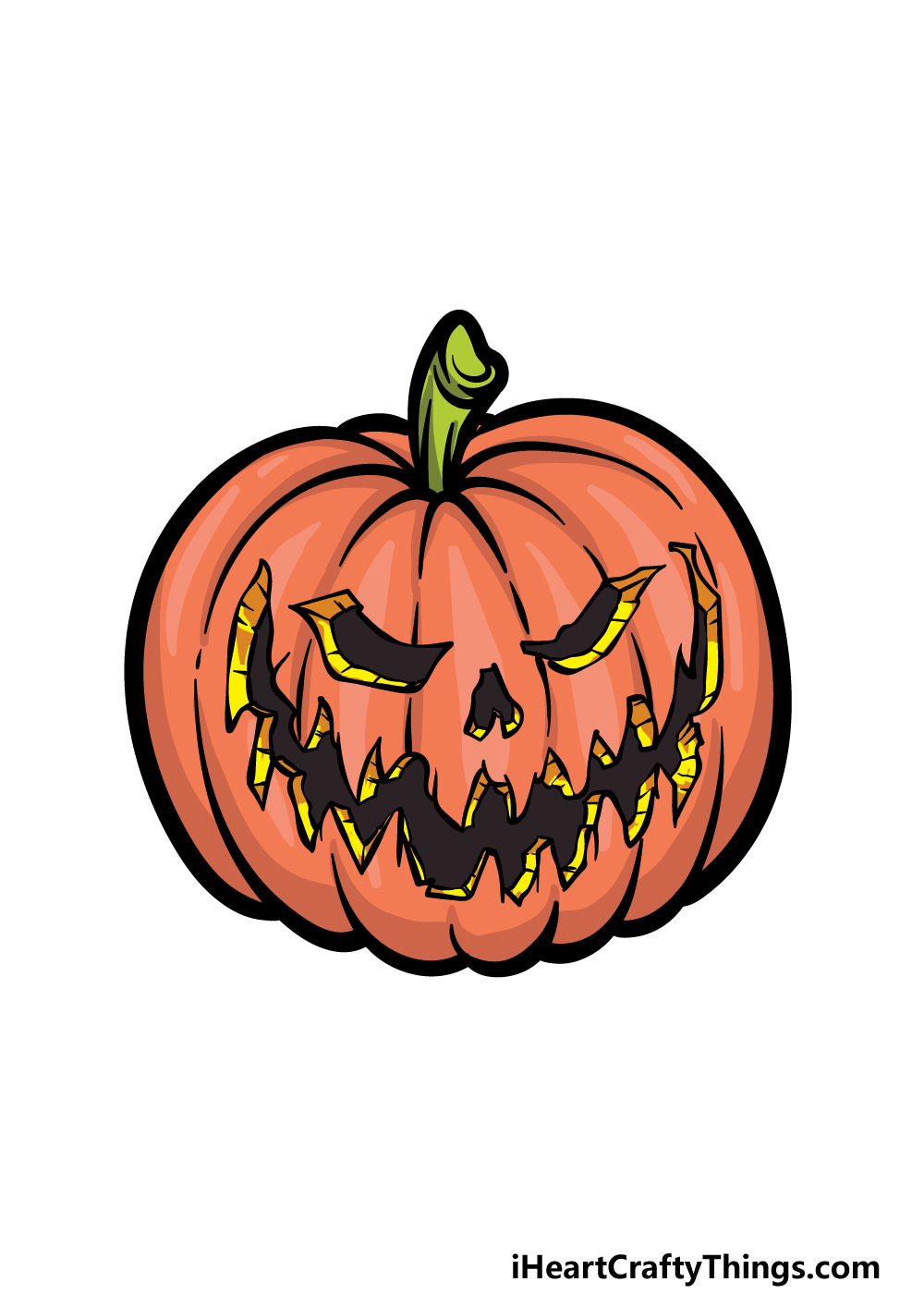 how to draw a Scary Pumpkin step 6