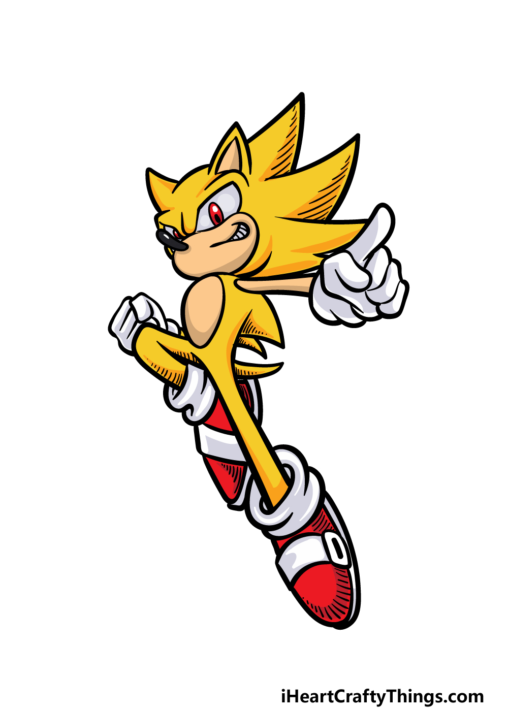 how to draw Super Sonic step 6