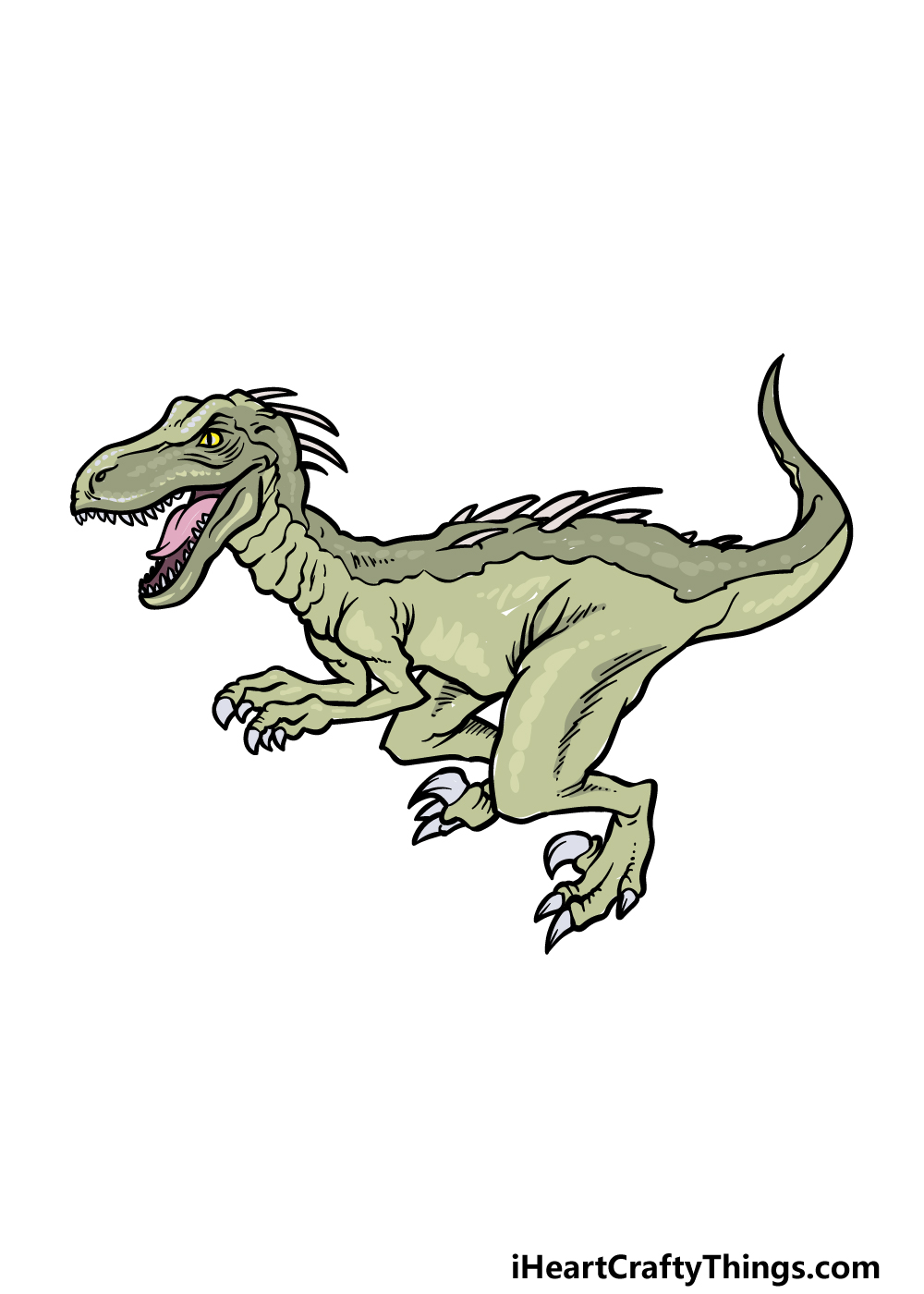how to draw a Raptor step 6