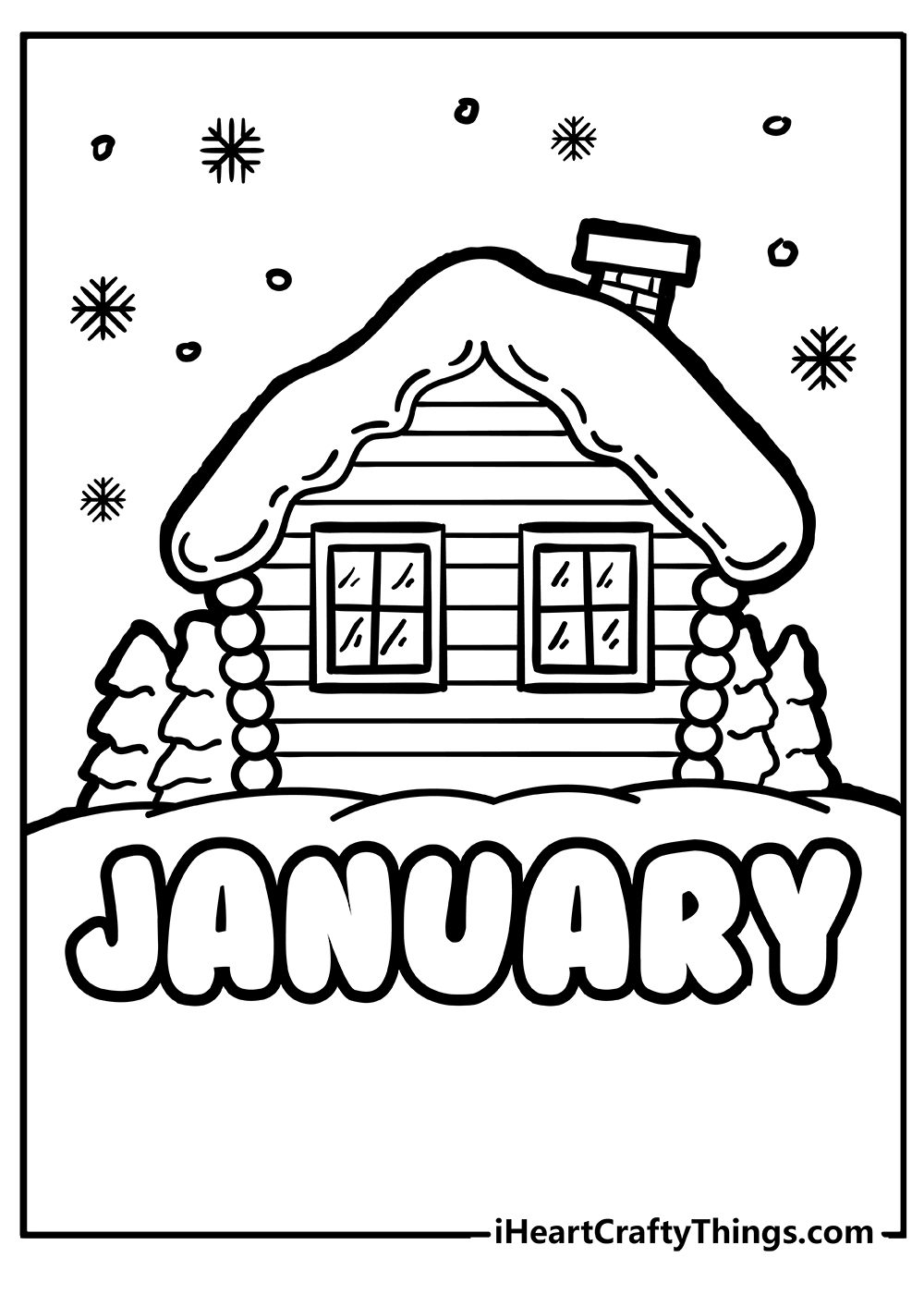 January Coloring Book for kids free printable
