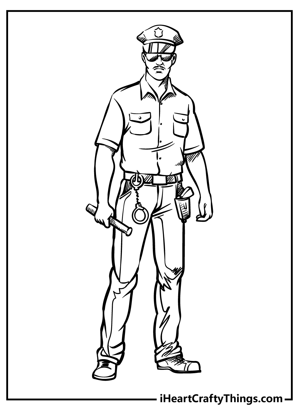 police officer uniform coloring pages