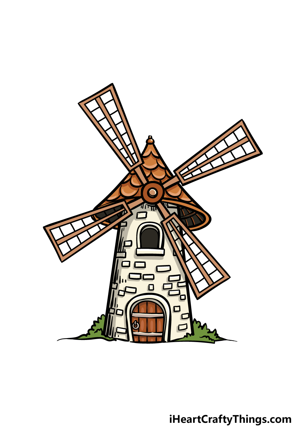 how to draw a Windmill step 6