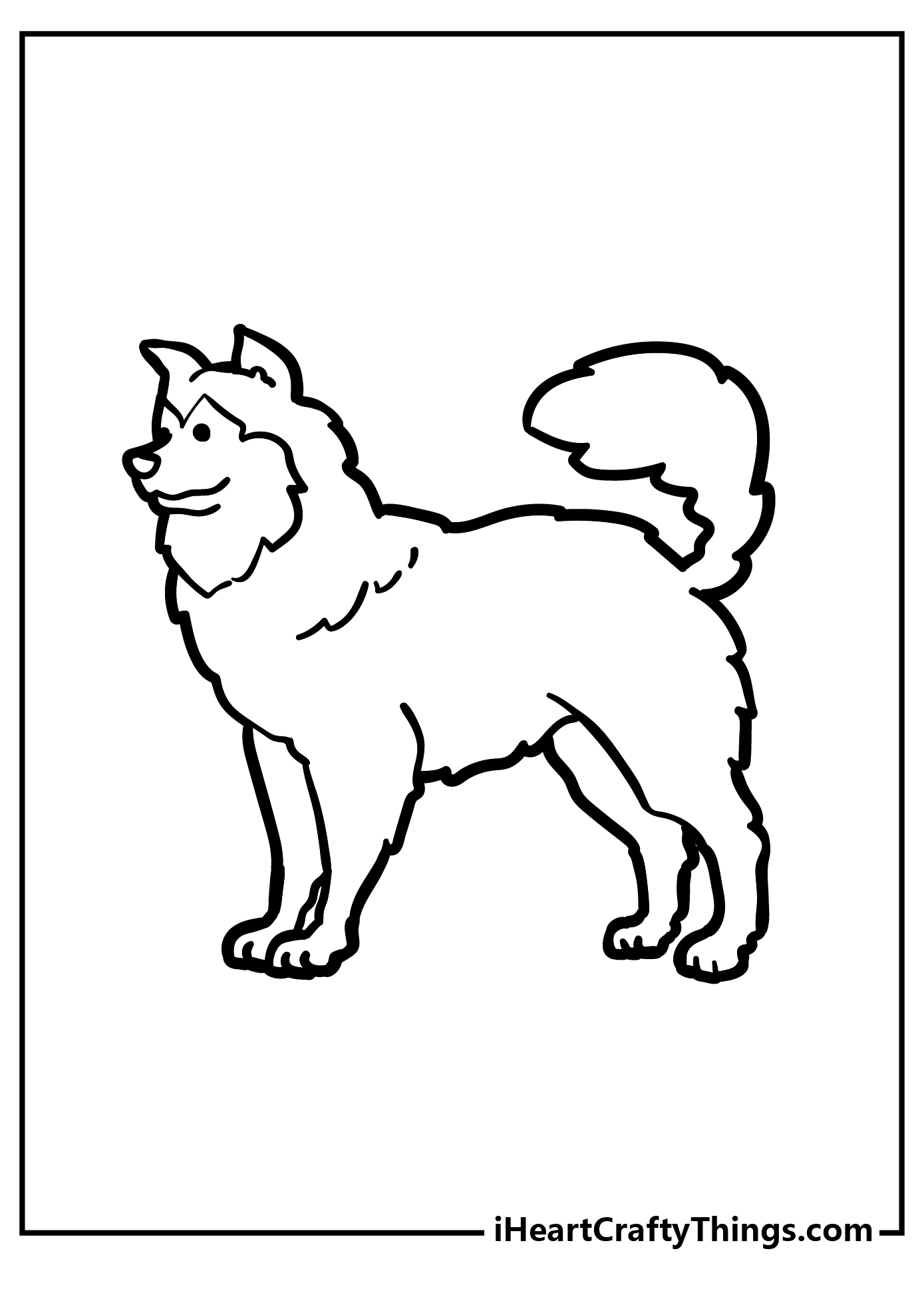 husky puppies and mom coloring pages