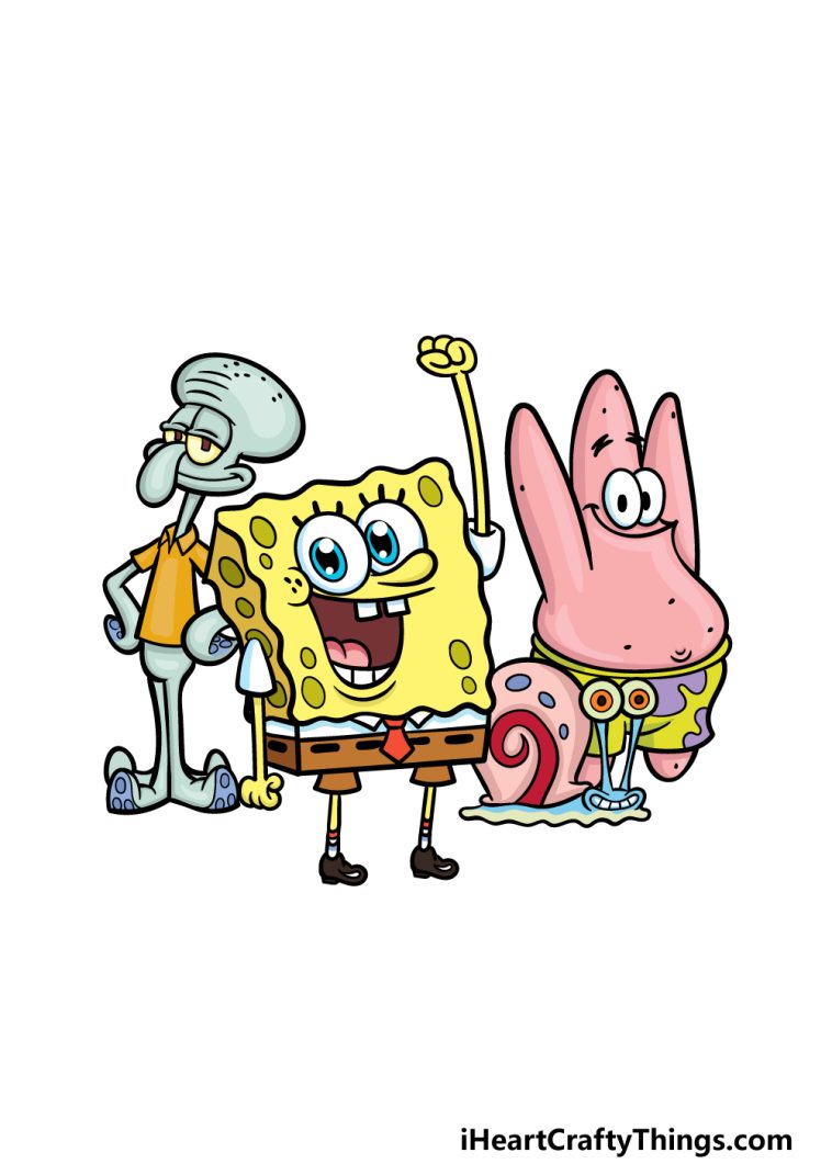 Spongebob Characters Drawing - How To Draw Spongebob Characters Step By ...