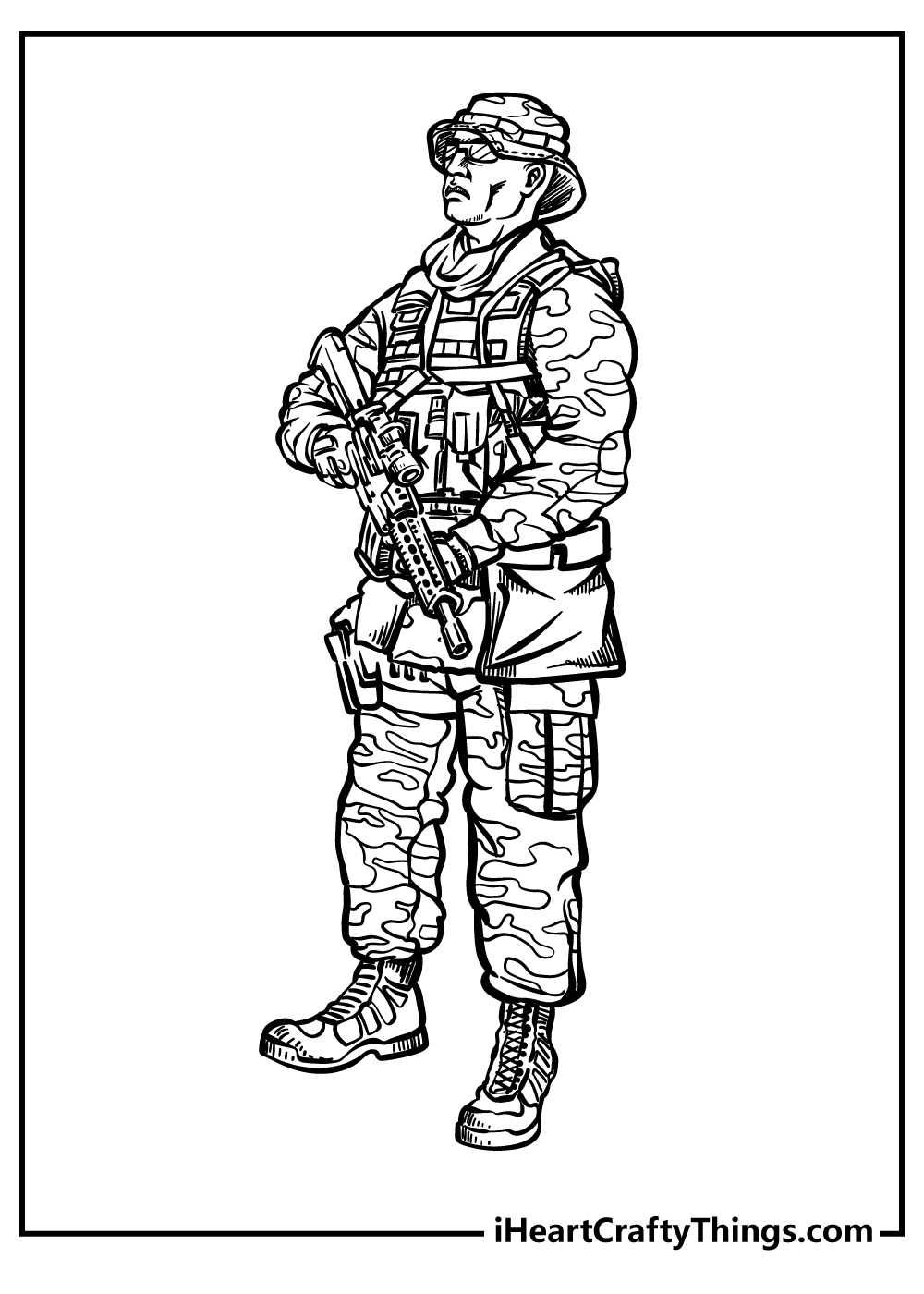 Coloring Pages For Boys Army Costume