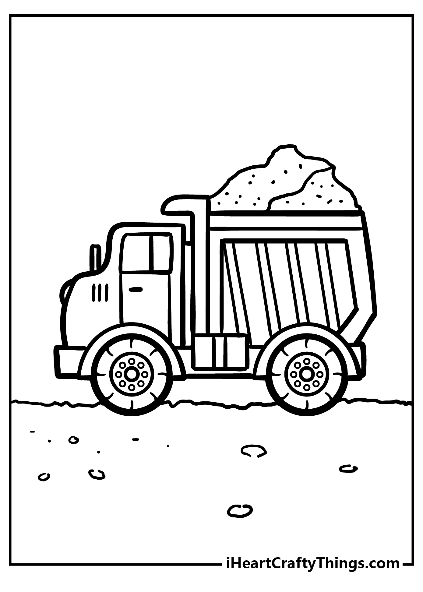 Dump Truck Coloring Sheet for children free download