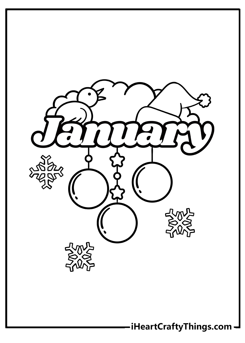 January Coloring Sheet for children free download