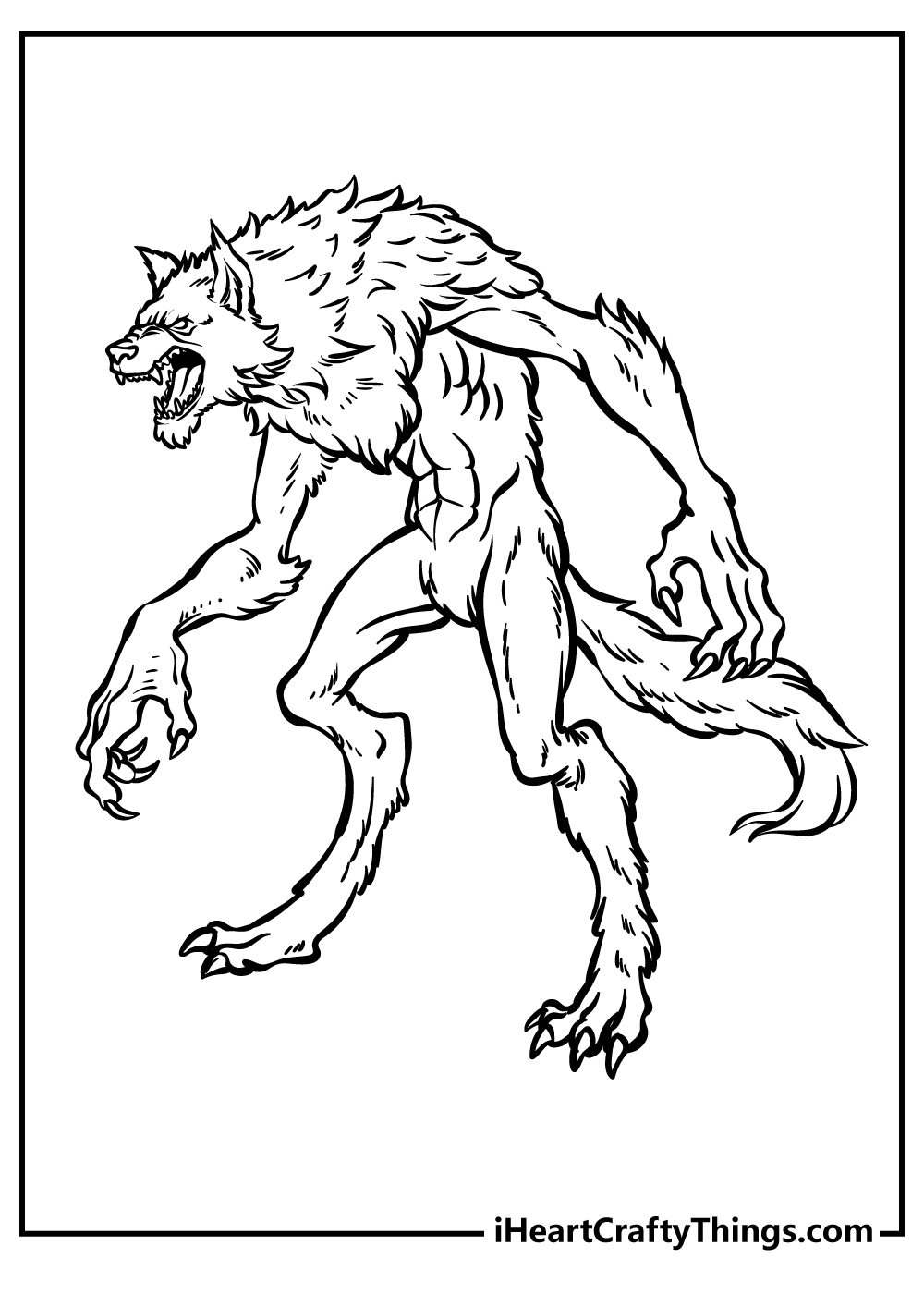 Werewolf Coloring Sheet for children free download