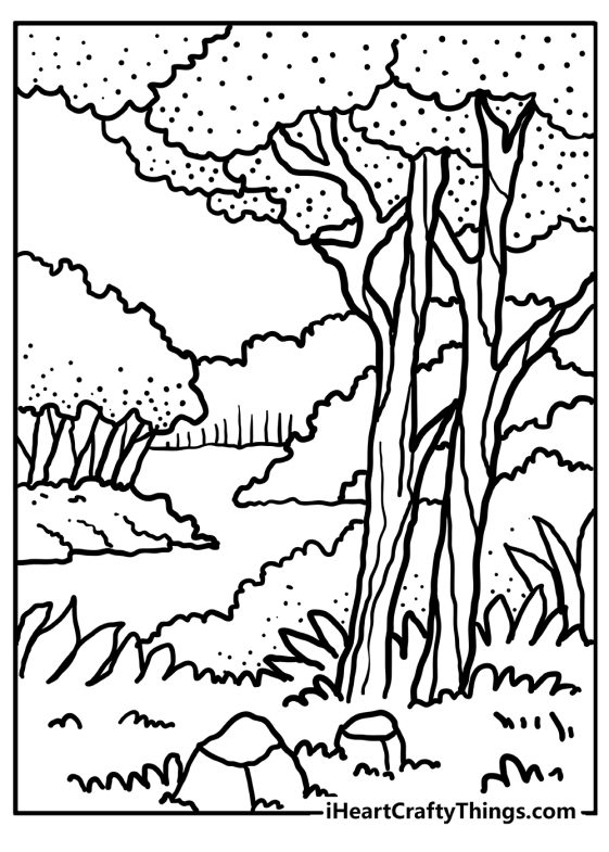 Forest Coloring Pages (100% Free Printables)