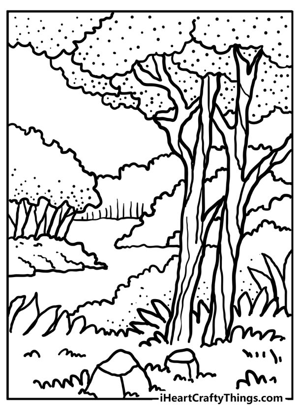 Forest Coloring Pages (100% Free Printables)