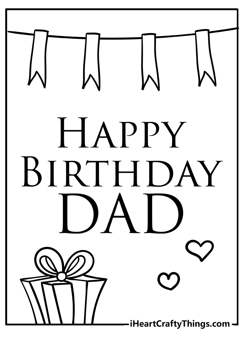 Happy Birthday Dad Coloring Sheet for children free download