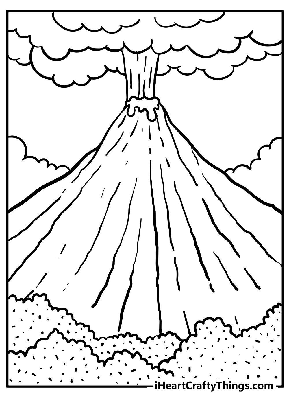 Volcano Coloring Sheet for children free download