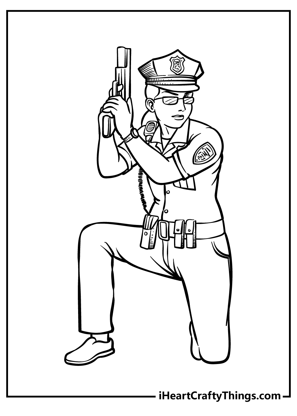 Police Coloring Sheet for children free download